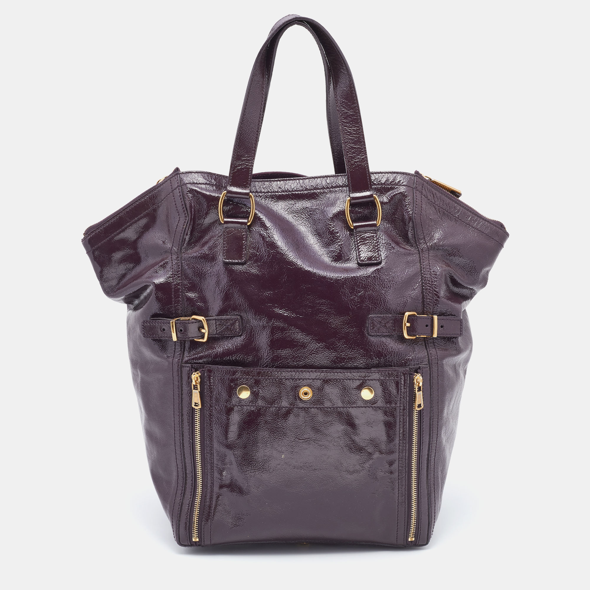 Saint Laurent Purple Leather Downtown Tote